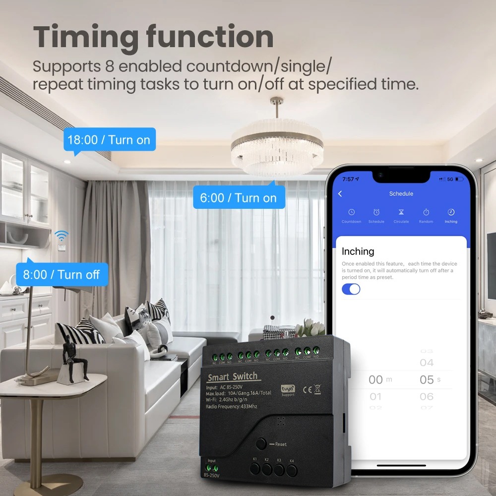 New 4CH Motor Smart Switch WIF - Tuya 4 Channel recension och pris